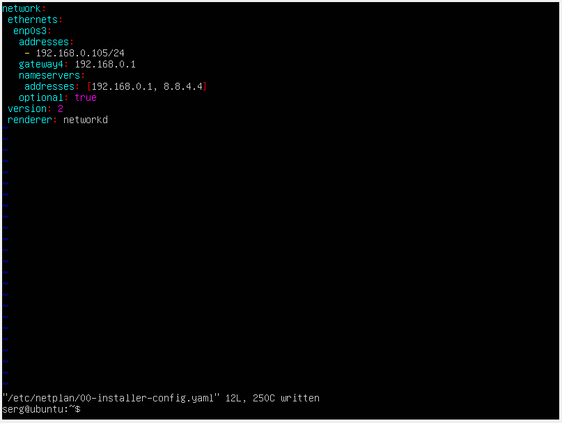 Настройки локальной сети - результат