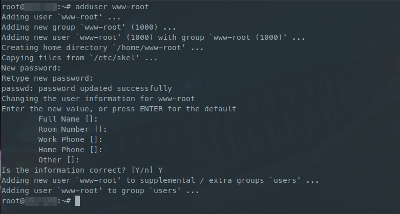 Добавление пользователя