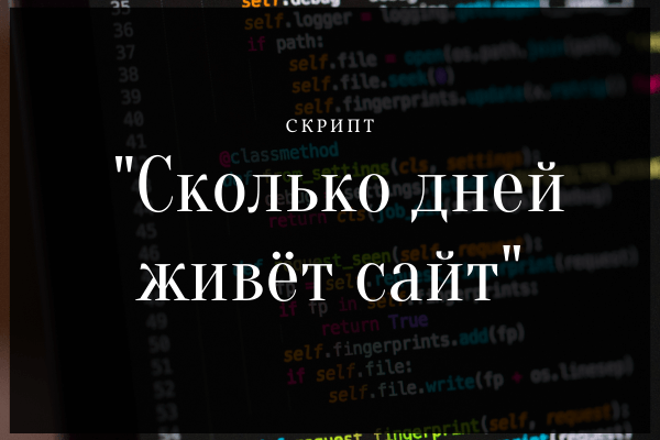 Скрипт «Сколько дней живёт сайт»